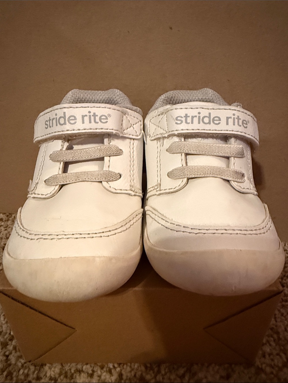 Stride Rite White Toddler Shoes with Hook-and-Loop Strap